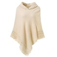 thumbnail image 1 of Girls Autumn And Winter Solid Color Hedging Knitted Shawl Cloak With Hood Coat, 1 of 4