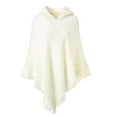 thumbnail image 1 of Girls Autumn And Winter Solid Color Hedging Knitted Shawl Cloak With Hood Coat, 1 of 4