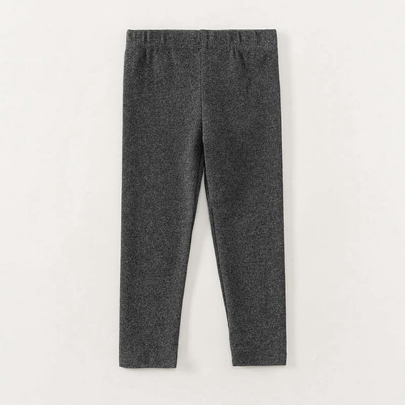 Girls Pants Baby Toddler Autumn Solid Elastic Waist Sweatpants Warm Pull On Leggings, 6-7 Years, Grey