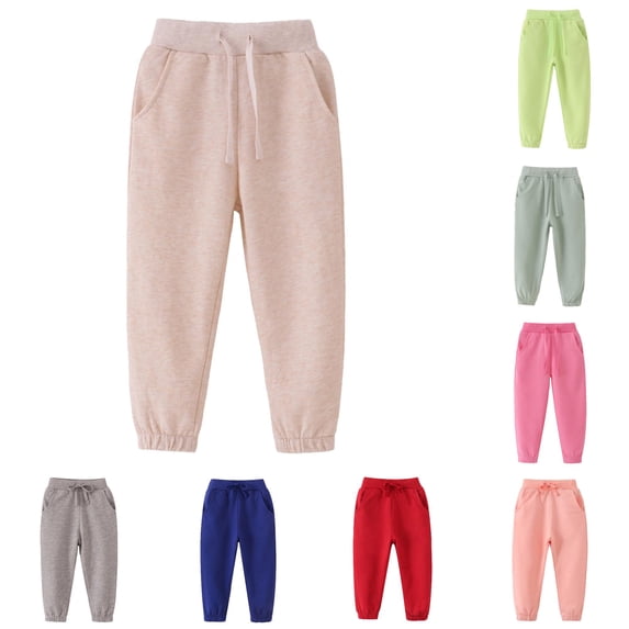 Girls' Autumn Winter Style Long Pants Sports Elastic Children's Pants Boys Pants Girls Clothes for Winter 6-7 Years