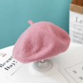 thumbnail image 1 of Girls Autumn Winter Warm Beret Hats Kids Solid Color Painter Caps 2-4Y, 1 of 2