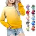 thumbnail image 1 of Girls' Autumn and Winter Gradient Printed Round Neck Long Sleeved Casual Hoodless Sweatshirt Blanket Sweatshirt Kids 9-10 Years, 1 of 4