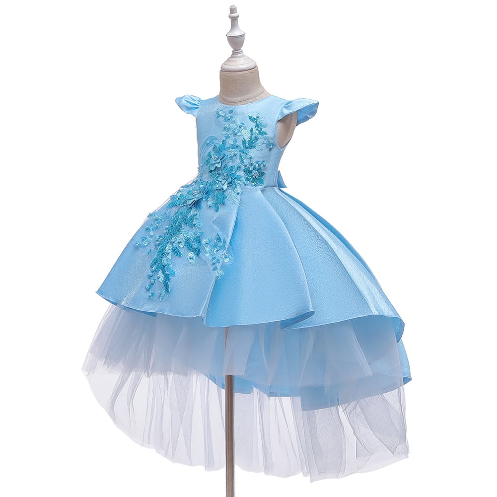 Preferred Fragrance Girls Baby Blue Dress Without Sleeve for Wedding, Pageant, Birthday, Christmas, New Year, Eid and Graduation Without Sleeves Ages