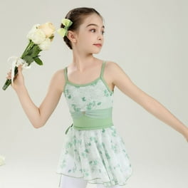 Costume Ballo Vestito Da Balletto Per Bambina - Body In Cotone Con Gonna In Chiffon, Manica Corta O Lunga Body Danza