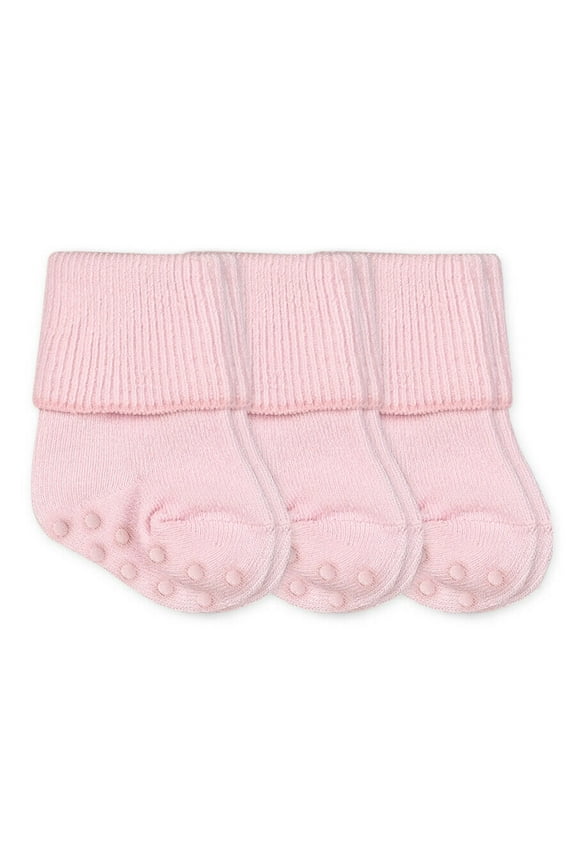 Girls Baby Organic Cotton Seamless Turn Cuff Ankle Socks 3 Pair Pack