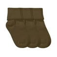 thumbnail image 1 of Girls Baby Organic Cotton Seamless Turn Cuff Ankle Socks 3 Pair Pack, 1 of 4