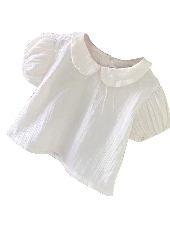 Girls Baby Tops Short Sleeve Blouse Cute Casual Outfit Toddler Tee Sweet Versatile Summer Shirt for 0-3 Years Girls Tops Fashion Clothes