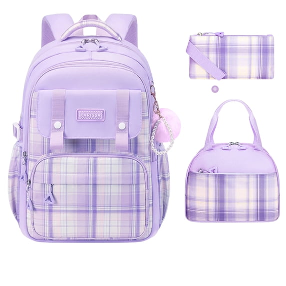 Girls Backpack - 3PCS Backpack for Girls Cute School Backpacks for Girl Kindergarten Elementary Preschool Middle Kids School Bags with Lunch Box Pencil Case Set