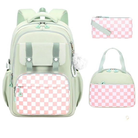 Girls Backpack - 3PCS Backpack for Girls Cute School Backpacks for Girl Kindergarten Elementary Preschool Middle Kids School Bags with Lunch Box Pencil Case Set