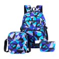 thumbnail image 1 of Girls Backpack 3PCS Color Block Backpack with Lunch Box Pencil Case Shcool Backpack for Kids Girls Gifts, 1 of 5
