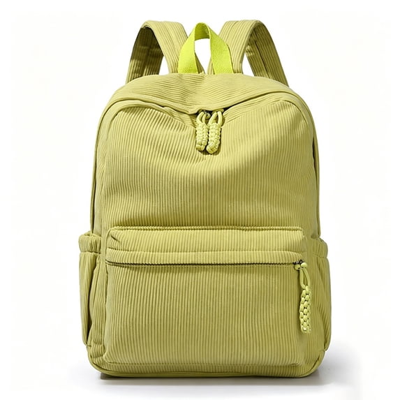 Girls Backpack Knit Corduroy Backpack Customizable Letters Large Capacity School Daypack GN2 One Size