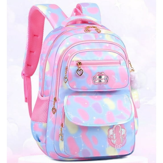 School Backpack for Girls Cute School Bag for Students Kids Large Book Bag with Multiple Pockets Splash-proof Bookbag for Children, Blue