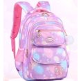 thumbnail image 1 of School Backpack for Girls Cute School Bag for Students Kids Large Book Bag with Multiple Pockets Splash-proof Bookbag for Children, Purple, 1 of 7