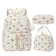 thumbnail image 1 of Girls Backpack Floral Print Backpack for School with Lunch Box Pencil Case Girls Backpack, 1 of 5