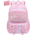 thumbnail image 1 of School Backpacks for Girls, Kids Backpack for Girls with Multiple Pockets, Lightweight School Bookpack, Watrer Resistant, Bookbag for Elementary Primary School, Pink, 1 of 8
