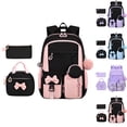 thumbnail image 1 of Girls Backpack with Lunch Box & Pencil Case Set, School Backpack for Girls with Large Water Bottle Holder Straps, Kids Backpack, Cute Bookbag for Elementary School & Travel (Pink), 1 of 10