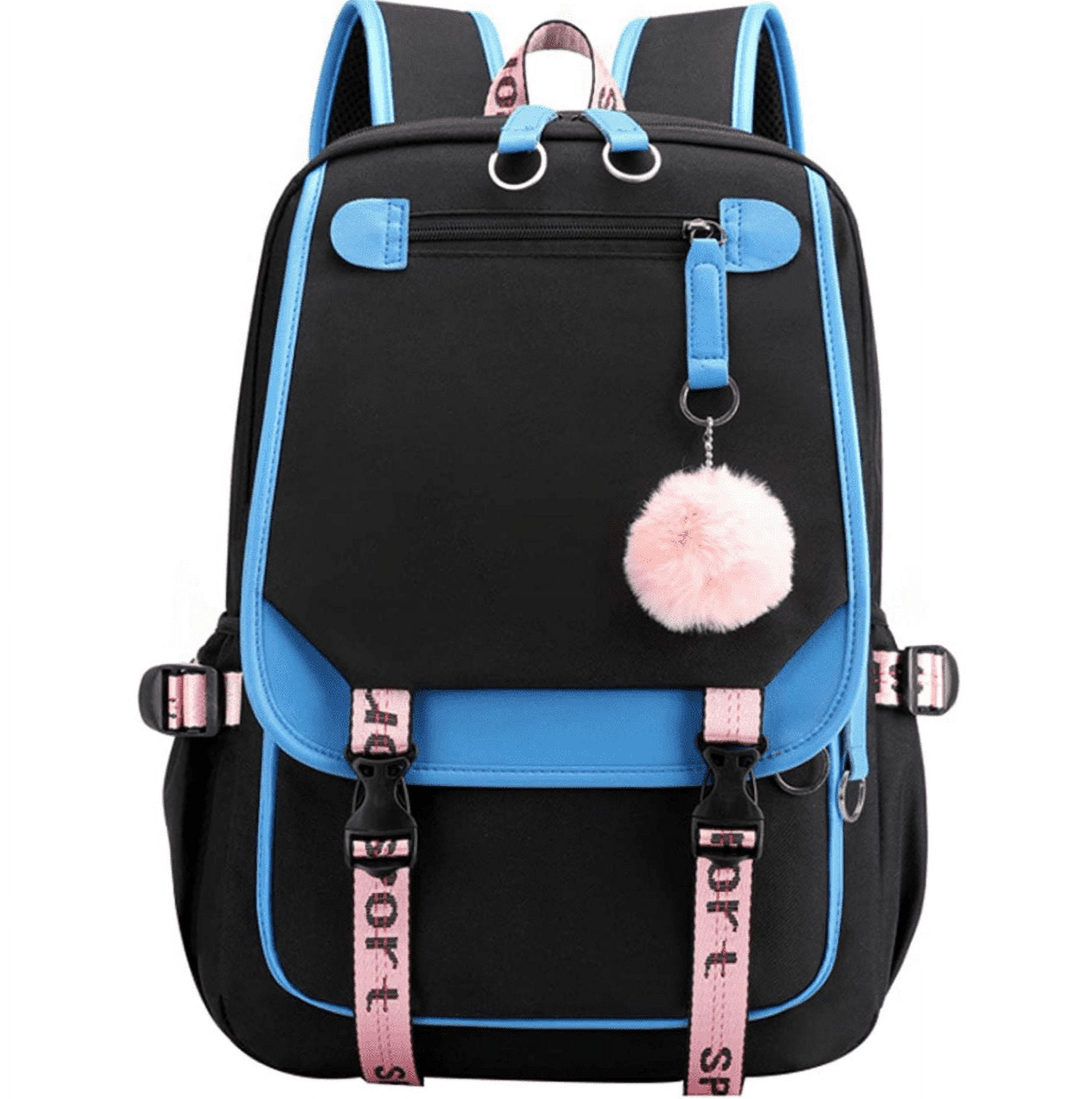 Girls' Backpack Middle School Students Bookbag Outdoor Daypack with USB