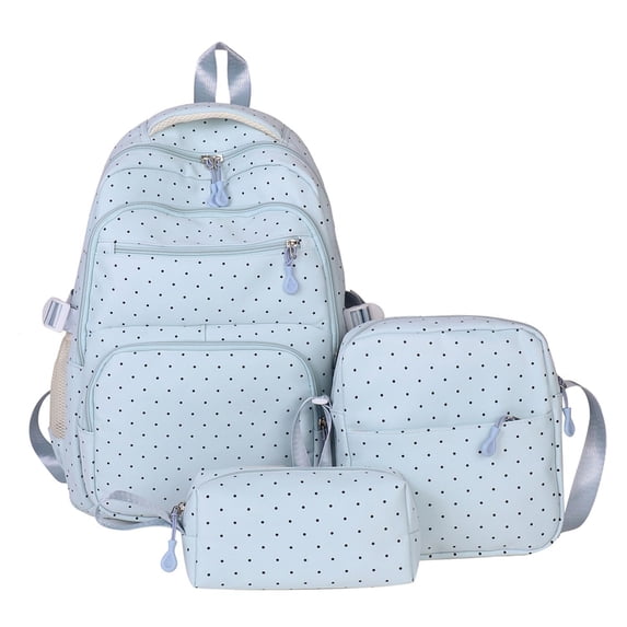 Girls Backpack Polka Dots Backpack for School with Lunch Box Pencil Case Girls Backpack