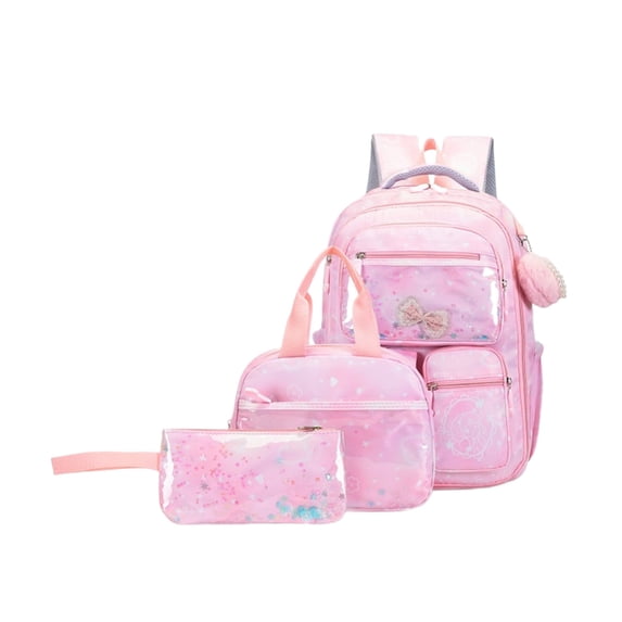 Girls Backpack Set, Cute School Backpack for Teens Girls Kids Bookbags for Elementary High School Women Laptop Bags Daypacks Set With Lunch Bag and Pencil Case