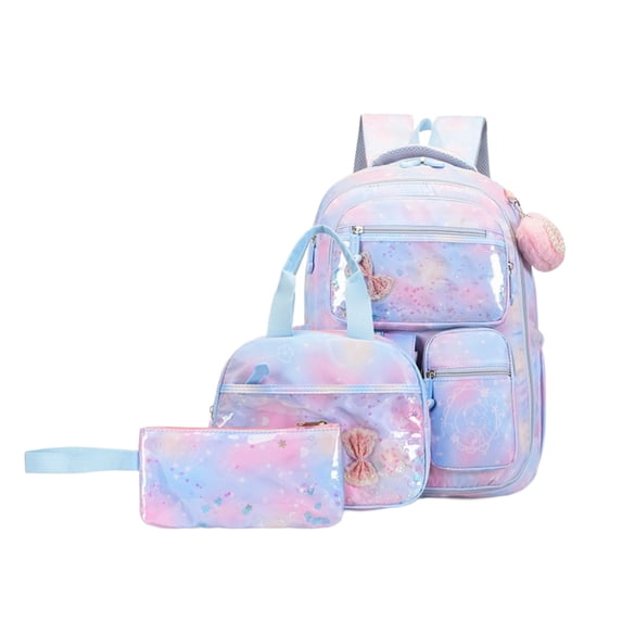 Girls Backpack Set, Cute School Backpack for Teens Girls Kids Bookbags for Elementary High School Women Laptop Bags Daypacks Set With Lunch Bag and Pencil Case