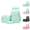 thumbnail image 1 of Girls Backpack Set with Lunch Box & Pencil Case, Floral Print Girls School Backpack for Elementary/Middle/High School (Green), 1 of 4