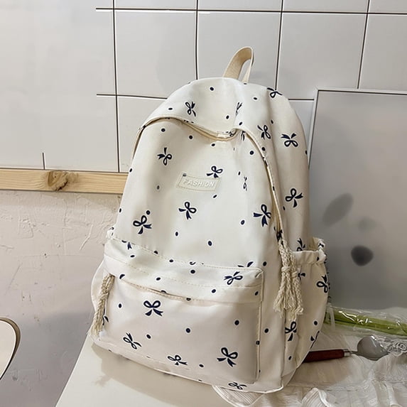 Girls Backpacks Girls Bowknot Backpack Japanese Style Cute Large Capacity Student School Bag Blue One Size