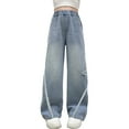 thumbnail image 1 of Girls'Fashion Jeans Denim Elastic Wasit Wide Leg Pants for Teens Girls Clothes Size 8-9 Years Girls Fashion, 1 of 9