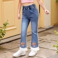 thumbnail image 1 of Girls Baggy Jeans Denim Elastic Wasit Wide Leg Jean Denim Pants Casual Washed Denim Pants for Toddler Girls 11-12 Years Cute&nbsp;Girl&nbsp;Clothing, 1 of 4