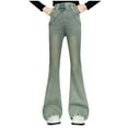 thumbnail image 1 of Girls Baggy Jeans - Elastic Waist Heart Patch Wide Leg Pants for Girls with Flat Pockets - Casual Fashion Clothes Baggy Jeans For Girls, 1 of 9