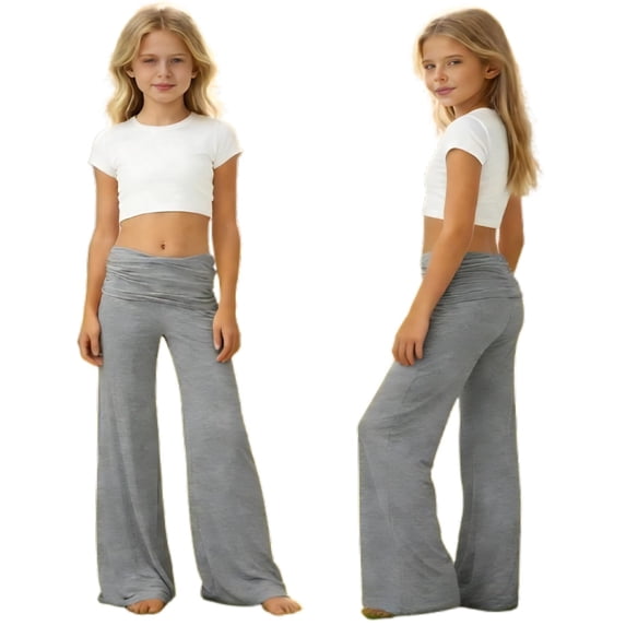 Girls Baggy Sweatpants High Elastic Waist Yoga Pants Loose Fit Trousers Kids Tracksuit Bottom Dance Athletic Schoolwear