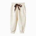 thumbnail image 1 of Girls Baggy Sweatpants Letter Patched Wide Leg Pants Elastic Waist Long Trousers Joggers Trendy,Streetwear 6-12 Months 12-24 Months 2T 3T 4T 5T 6T 7T 8T 9T Children Beige 5-6 Years, 1 of 3