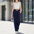 thumbnail image 1 of Girls Baggy Sweatpants Straight Leg Drawstring Athletic Pants Elastic Waist Striped Joggers Loose Soft Stretchy Trousers, 1 of 7