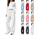 thumbnail image 1 of Girls Baggy Sweatpants Thickened Fleece Lined Elastic Waist Wide Leg Workout Pants Winter Warm Cozy Athletic Joggers Pants 5-15 Years, 1 of 10