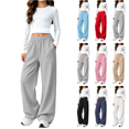 thumbnail image 1 of Girls Baggy Sweatpants Thickened Fleece Lined Elastic Waist Wide Leg Workout Pants Winter Warm Cozy Athletic Joggers Pants 5-15 Years, 1 of 10