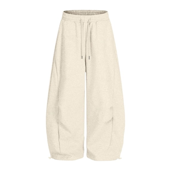 Girls Baggy Sweatpants Wide Leg Open Bottom Drawstring Athletic Track Pants School Barrel Leg Trousers with Pockets