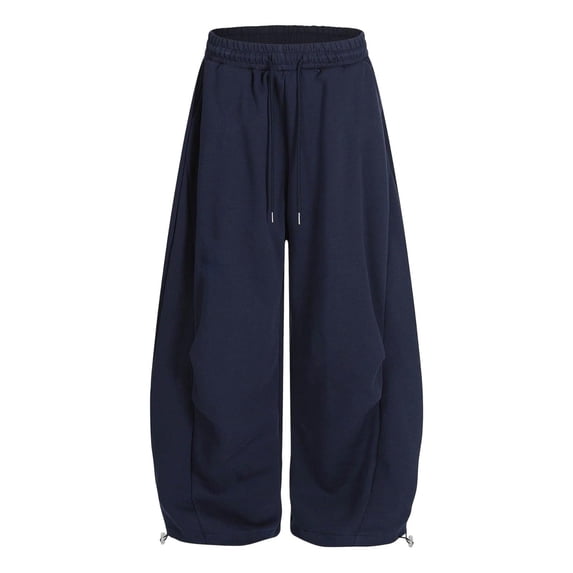 Girls Baggy Sweatpants Wide Leg Open Bottom Drawstring Athletic Track Pants School Barrel Leg Trousers with Pockets