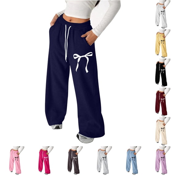 Girls Baggy Sweatpants for Girls Lightweight Straight Leg Sports Pants with Pockets Everyday Casual Wear