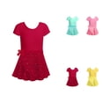 thumbnail image 1 of Girls Ballet Dance Dress with Heart Design & Removable Skirt – Two-Piece Short Sleeve Leotard Outfit with Ruffle Sleeves for Gymnastics, Practice & Performance, Ages 2-12 Years, 1 of 4