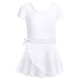 thumbnail image 1 of Girls Ballet Dance Dress with Heart Design & Removable Skirt – Two-Piece Short Sleeve Leotard Outfit with Ruffle Sleeves for Gymnastics, Practice & Performance, Ages 2-12 Years, 1 of 3