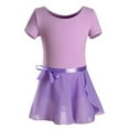 thumbnail image 1 of Girls Ballet Dance Dress Leotards Ruffle Sleeve Shiny Ballet Tutu Skirt for 8-9Y, 1 of 9