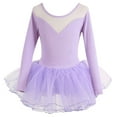 thumbnail image 1 of Girls Ballet Dance Dresses Long Sleeve Size 3-18 Juniors Teens Trendy Stretchy Slim-Fit A-Line Layered-Tulle Solid Crewneck Workout Dress, 1 of 2