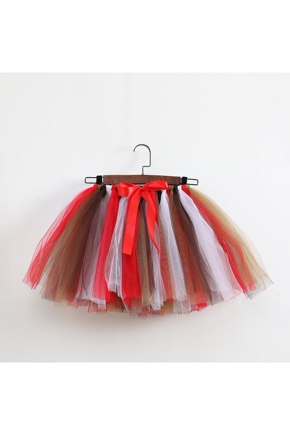 Girls' Ballet Dance Tulle Skirt Cartoon Tulle Skirt Red Tutu Toddler Holiday Party Dance Skirt for Child Girl 8-10 Years