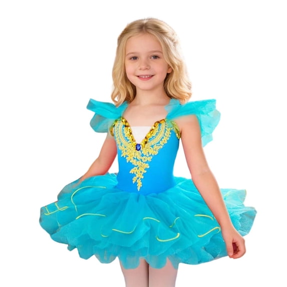 Girls' Ballet Dress Girls Dance with Net Overskirt Performances Clothes