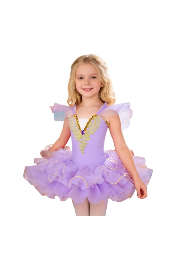 Girls' Ballet Dress Girls Dance with Net Overskirt Performances Clothes