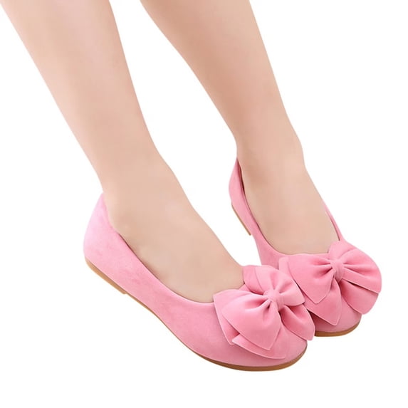 Girls Ballet Flats with Bow, Princess Dress Shoes for Toddler and Little Girls, Slip On Cute Flats for Wedding Party School, Kids Shoes