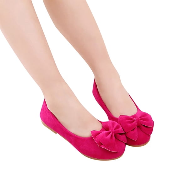 Girls Ballet Flats with Bow, Princess Dress Shoes for Toddler and Little Girls, Slip On Cute Flats for Wedding Party School, Kids Shoes