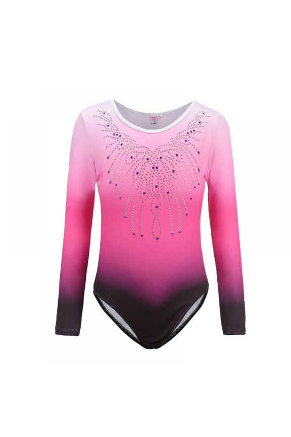 Girls Ballet Leotard Dancewear, Long Sleeve Gym Suit Onesies Training Suit for Dance, Gymnastic