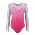 thumbnail image 1 of Girls Ballet Leotard Dancewear, Sparkly Rhinestone Long Sleeve Body Suit, Stretchy Gym Suit for Dance Class, Gymnastic Exercise, 1 of 6