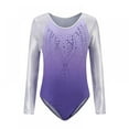 thumbnail image 1 of Girls Ballet Leotard Dancewear, Sparkly Rhinestone Long Sleeve Body Suit, Stretchy Gym Suit for Dance Class, Gymnastic Exercise, 1 of 6