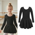 thumbnail image 1 of Girls Ballet Leotards Classic Long Sleeve Black Girls Leotard with Glitter Skirt Ballet Outfit Kids Ballet Dress for Girls 8-9 Years, 1 of 6